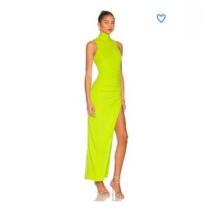 Superdown Janet Slit Midi Dress - Bright Lime Green Dress